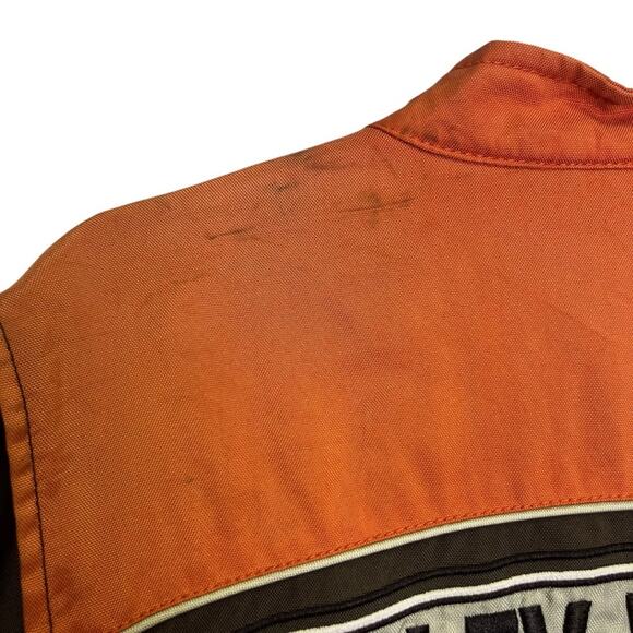 Harley Davidson 2008 Jacket Size Medium Orange Black Long Sleeve Lightweight - Picture 16 of 16
